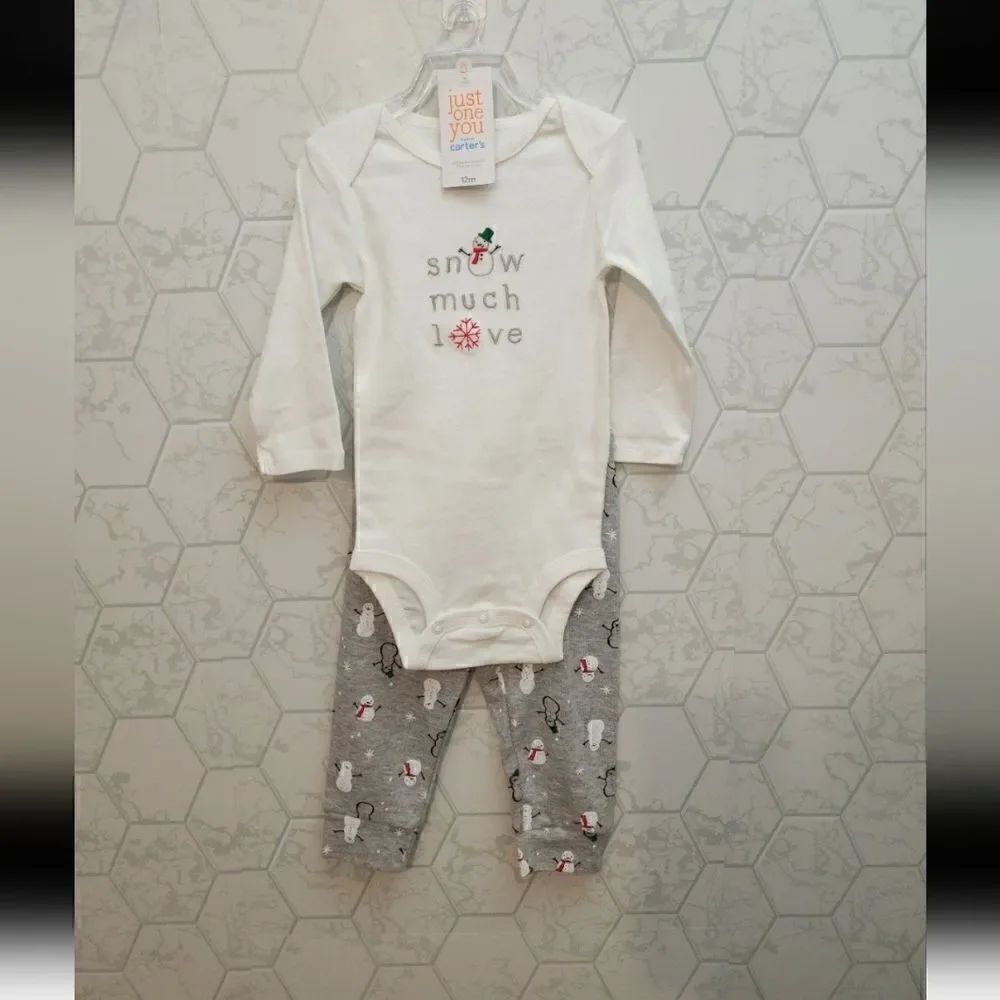 Nwt Carter's Just One You Baby 2pc Snowflake Top & Bottom Set - Picture 4 of 5